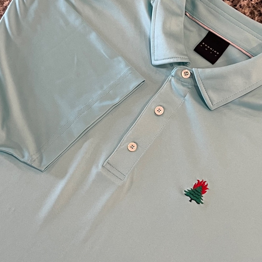 Dunning Burning Tree Club Polo Shirt Mens Large Blue Performance